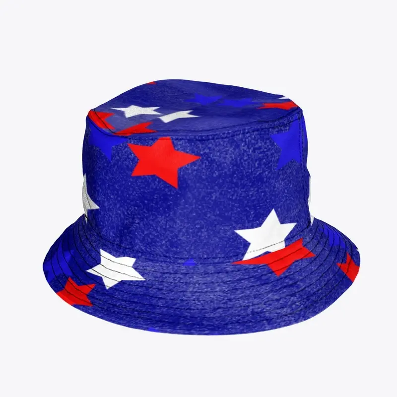 Red White and Blue Star Bucket Hat